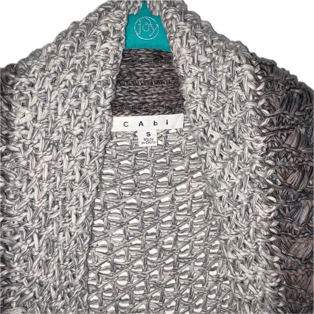 CAbi | Shadow Circle Grey Open Chunky Knit Sweater Cardigan Women’s Size Small - Picture 4 of 8